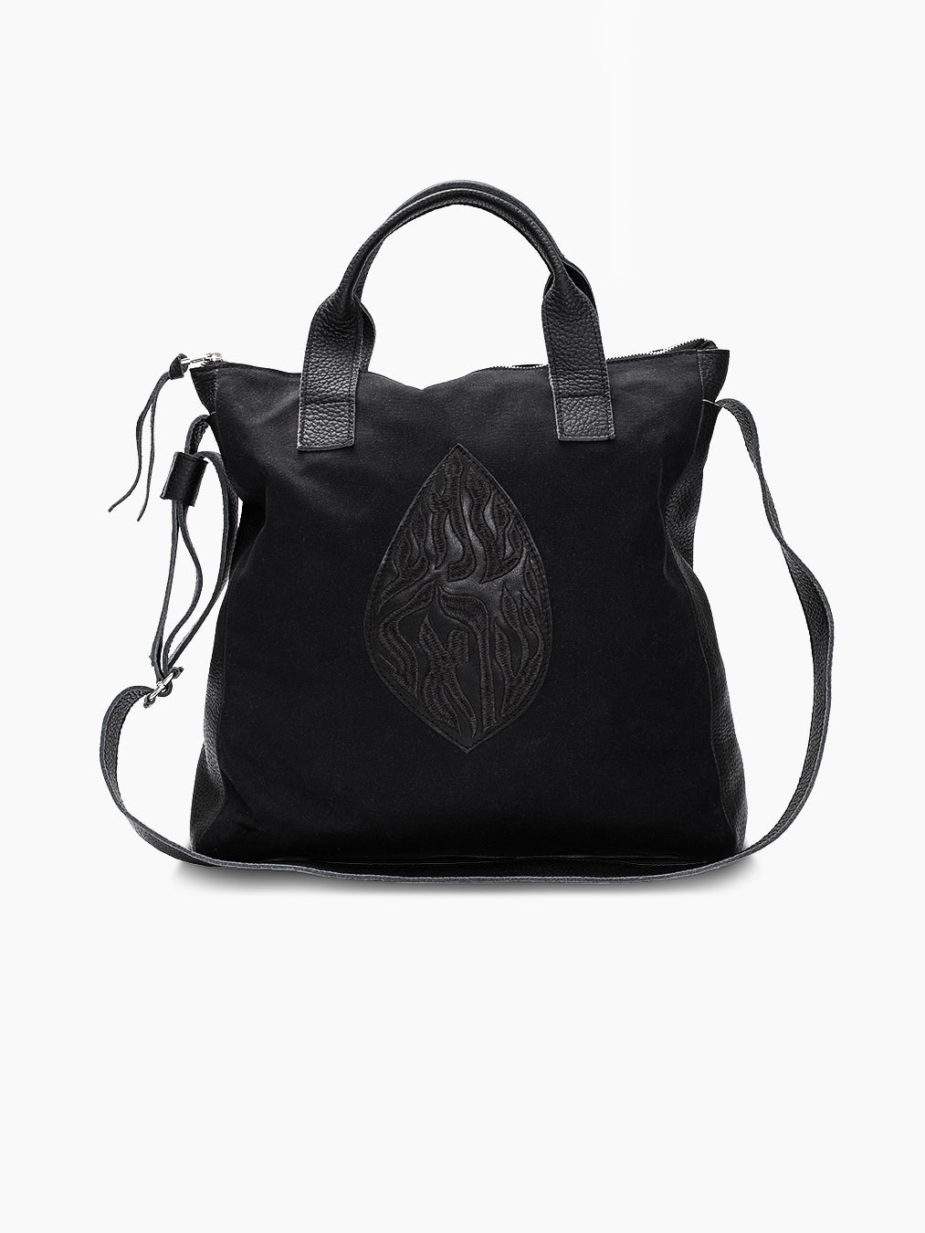 Tote Bag Aesh Sheli Black Leather &amp; Canvas