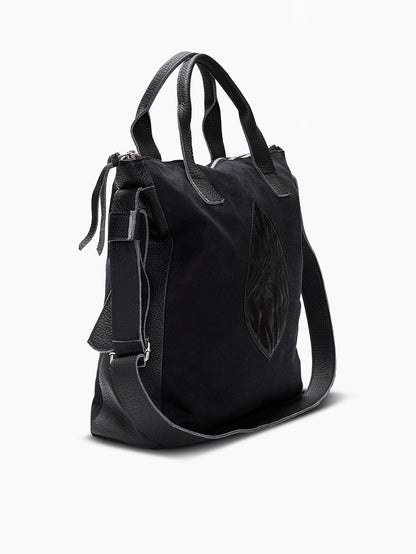 Tote Bag Aesh Sheli Black Leather &amp; Canvas
