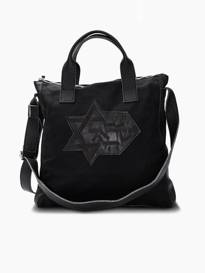 Tote Bag Aesh Sheli Black Leather &amp; Canvas