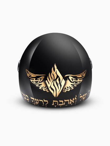 Aesh Sheli Motorcycle Helmet – Black &amp; Gold