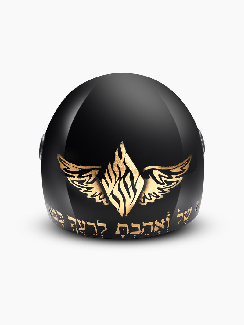 Aesh Sheli Motorcycle Helmet – Black & Gold