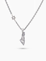 Israel Map White Diamond Full Saphir