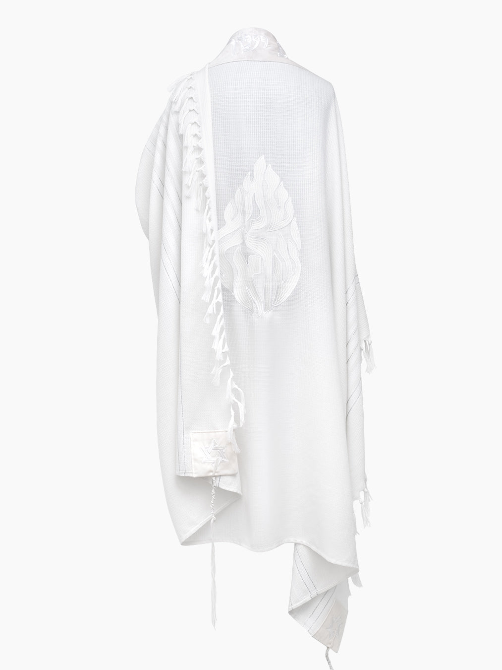 Tallit Shema Israel prestige White