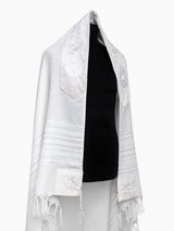 Tallit Shema Israel prestige White