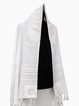 Tallit Maguen David prestige White & Cream