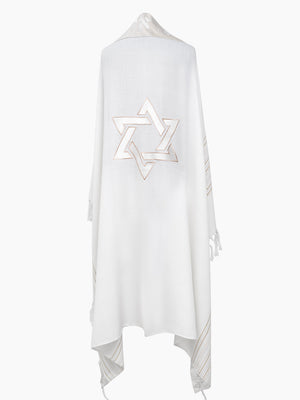 Tallit Maguen David prestige White & Cream
