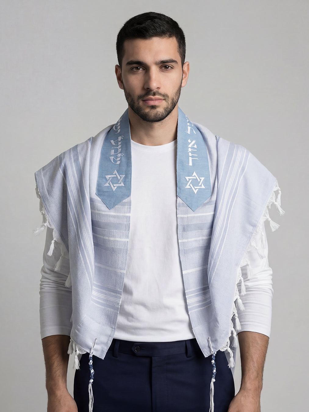Tallit Yosef in Sky Blue Kameart