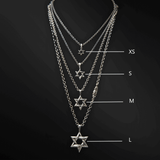 Silver Star of David in 4 sizes