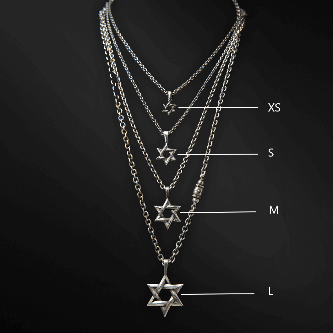 Silver Star of David in 4 sizes