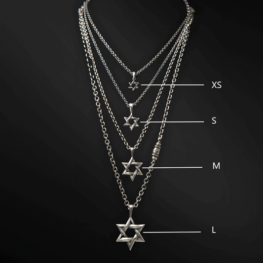 Silver Star of David in 4 sizes