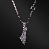 Israel Map White Diamond Full Sapphir