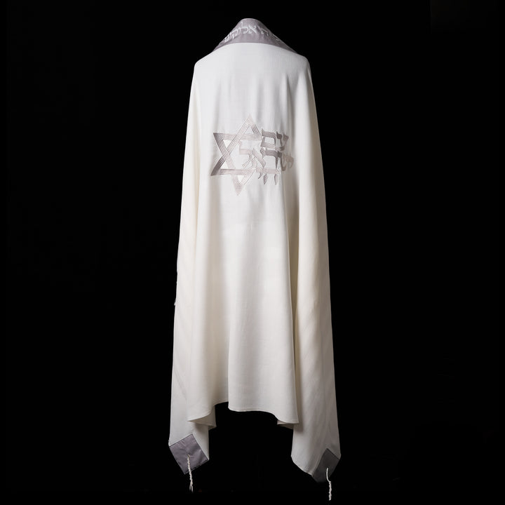 Tallit Am Israel Hai Grey