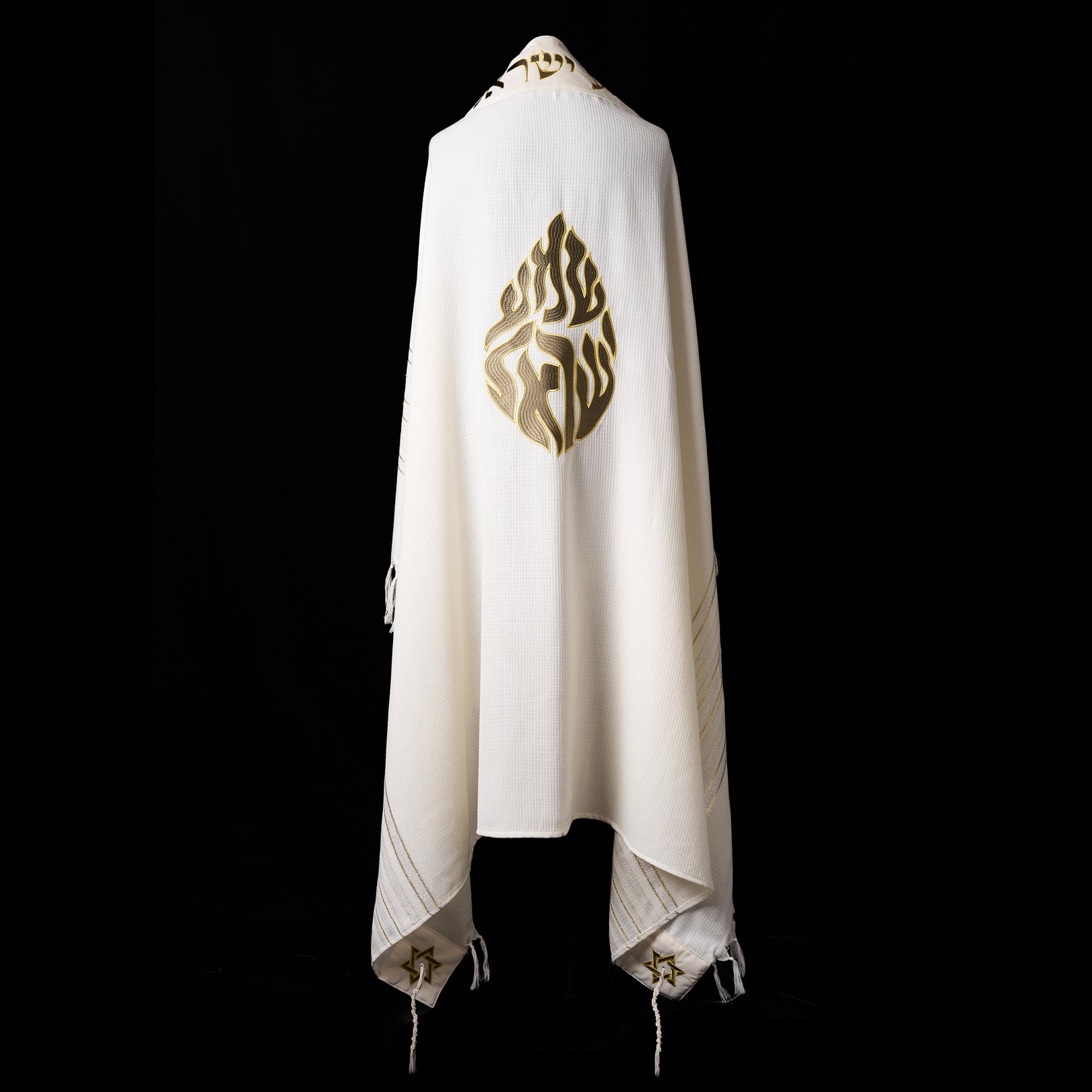 Tallit Shema Israel Prestige Green Army & Gold