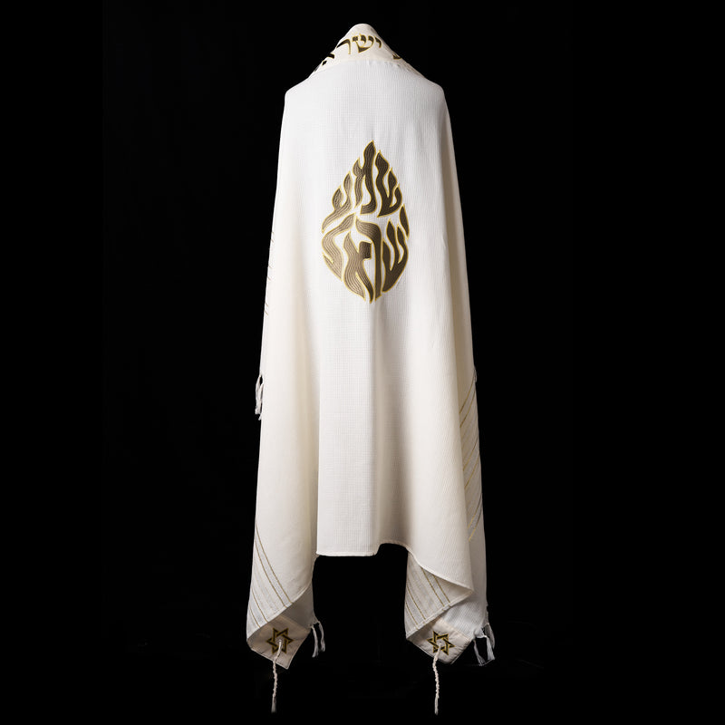 Tallit Shema Israel Prestige Green Army & Gold