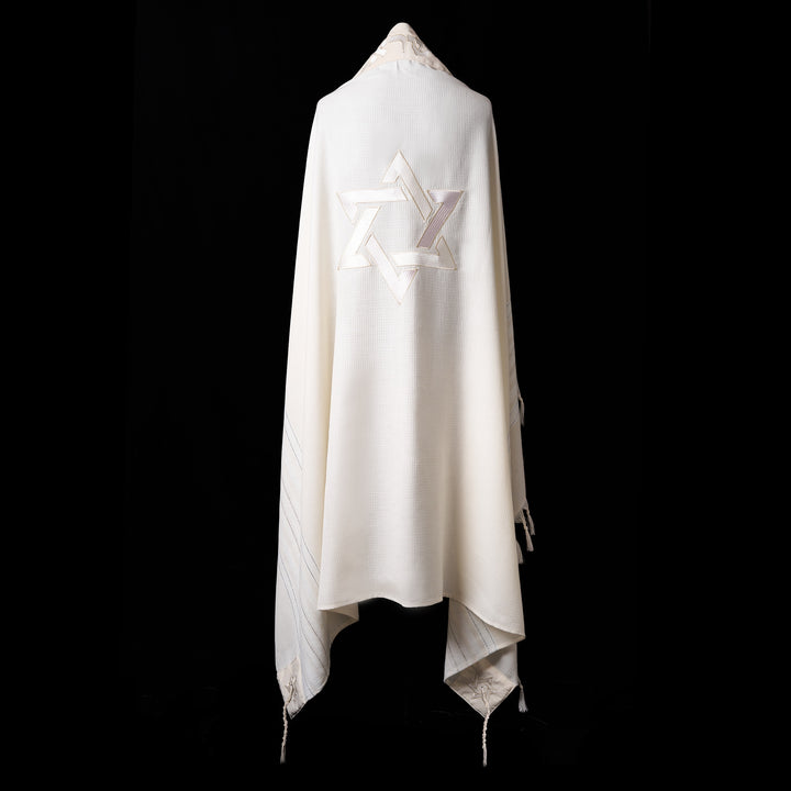 Tallit Maguen David prestige White & Cream