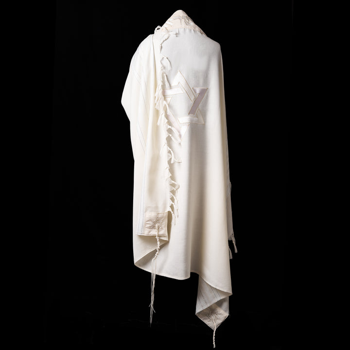Tallit Maguen David prestige White & Cream