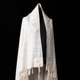 Tallit Shema Israel prestige White & cream