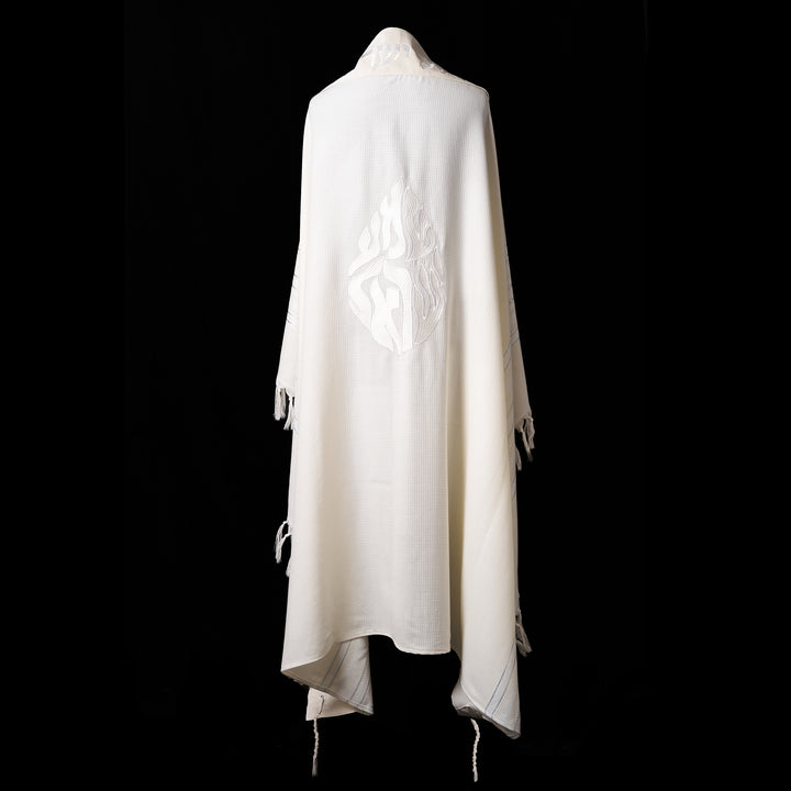 Tallit Shema Israel prestige White & cream