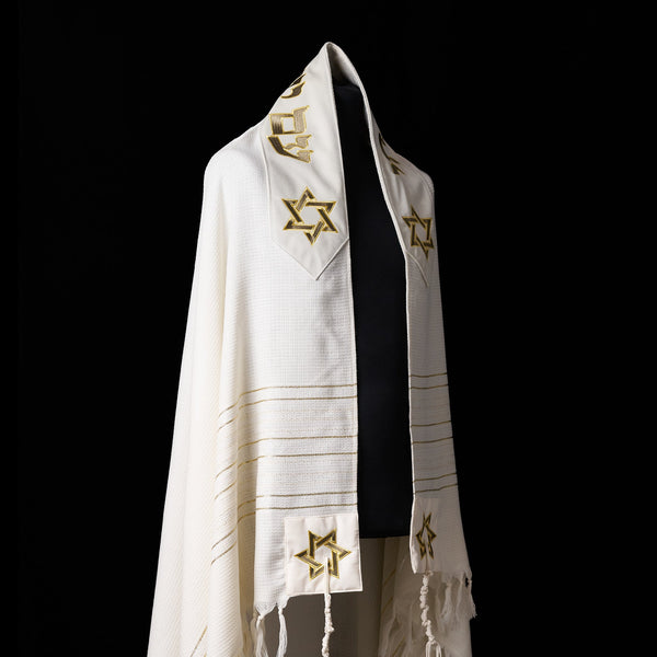 Tallit Maguen David prestige Green Army & gold Kameart
