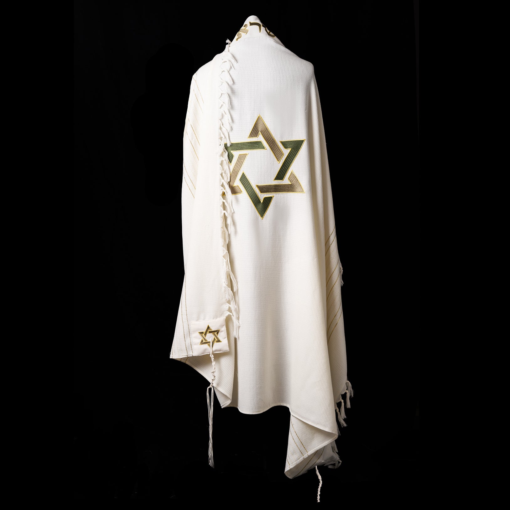 Tallit Maguen David prestige Green Army & gold