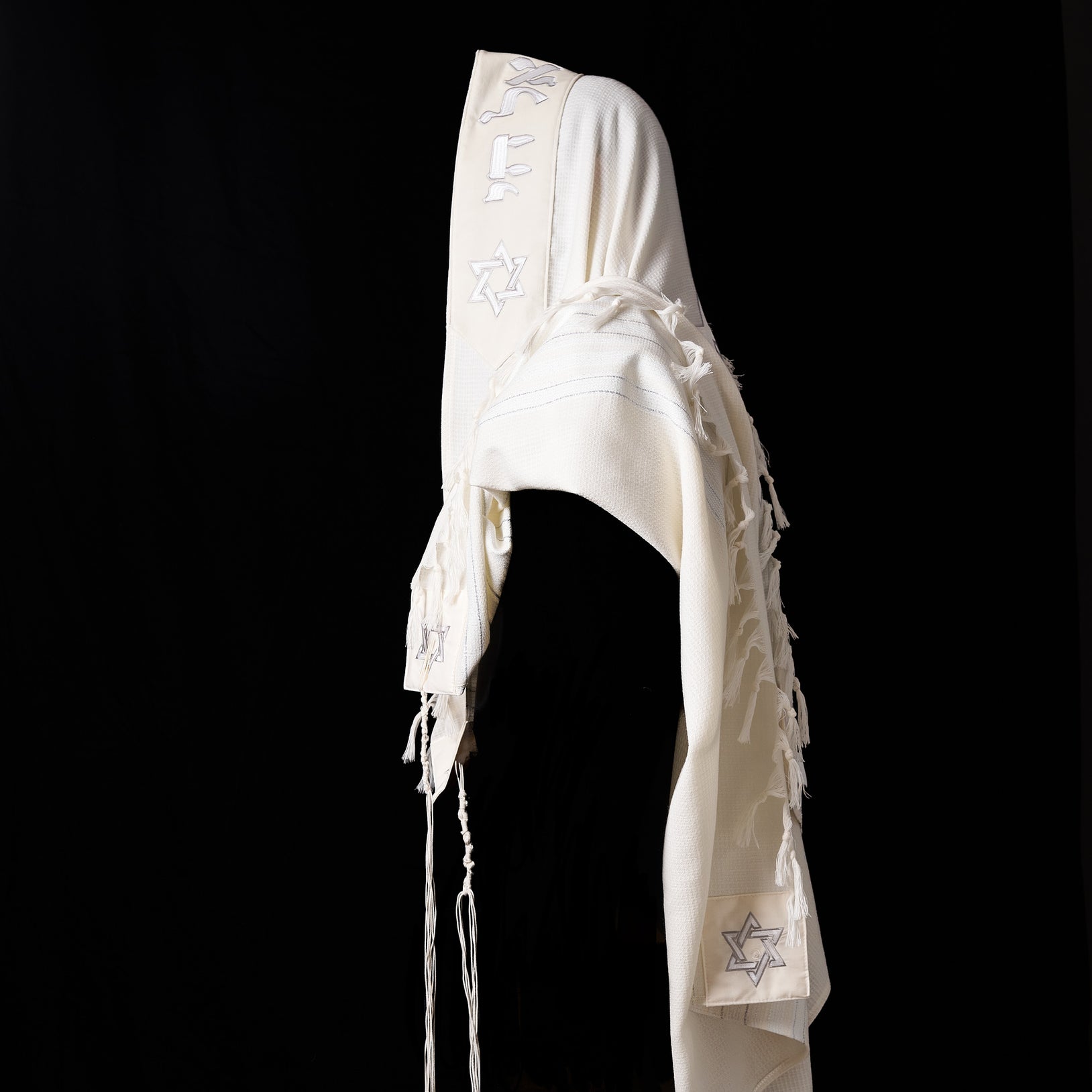 Tallit AM israel Hey prestige White & grey