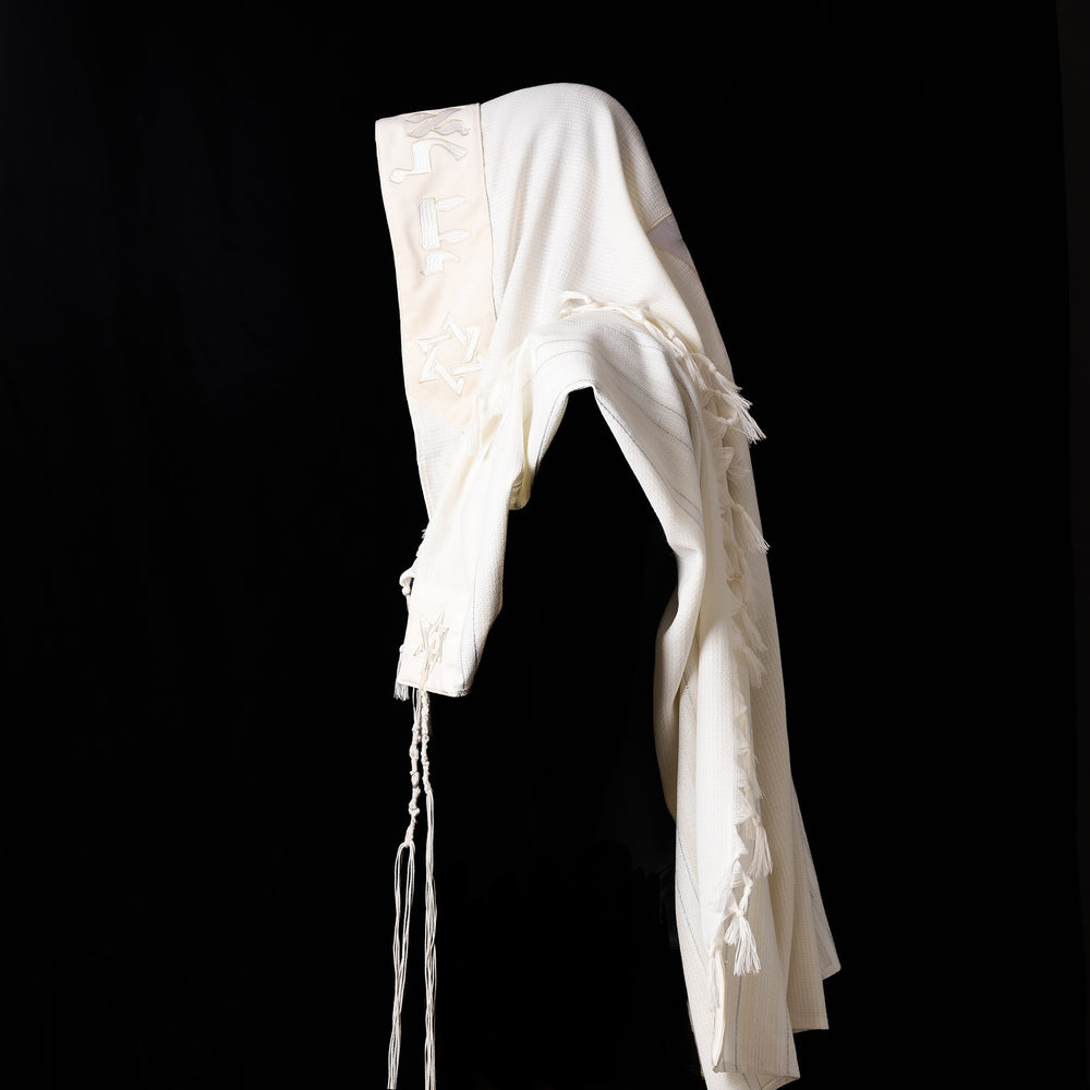 Tallit Maguen David prestige White & Cream
