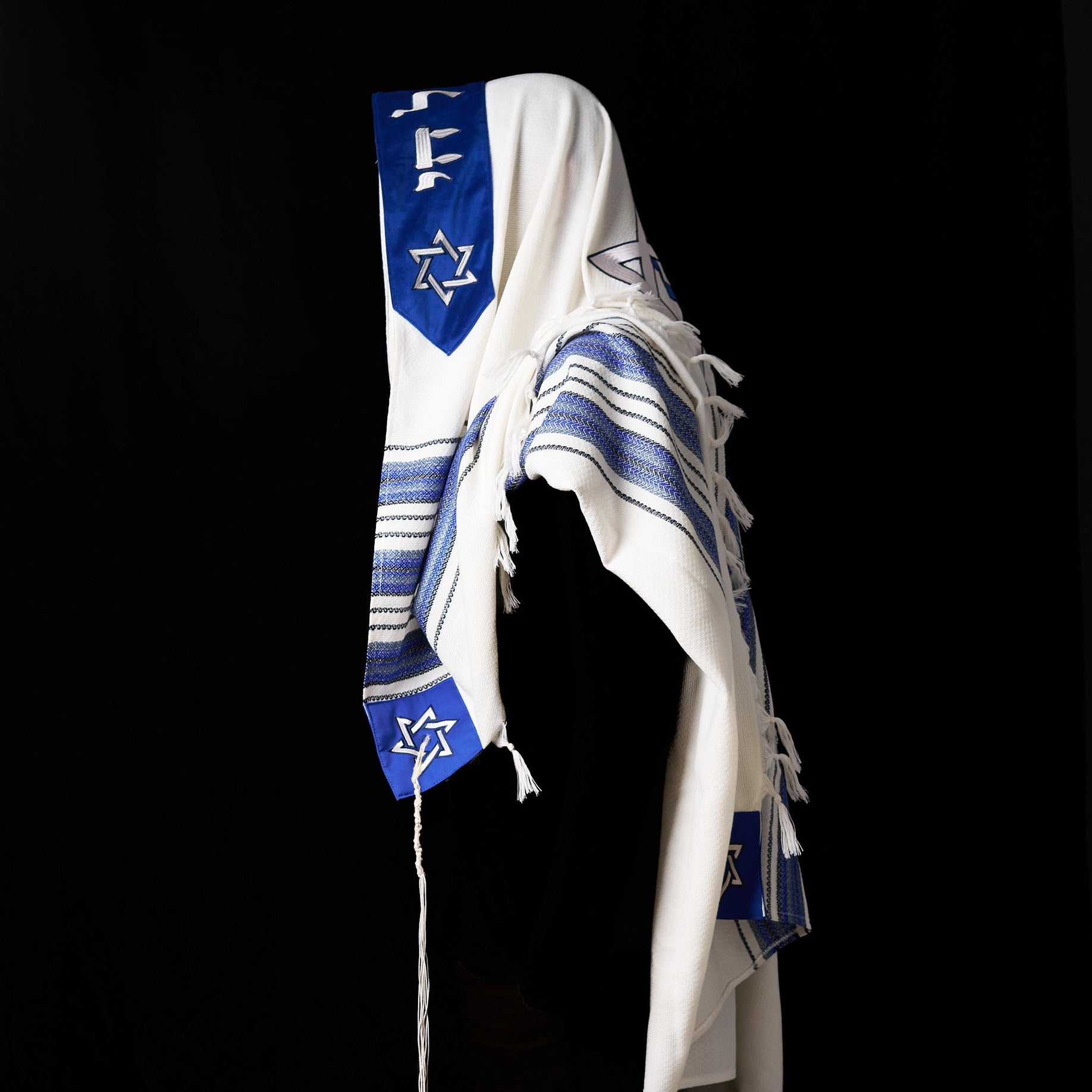 Tallit Am israel Hay Prestige BLUE & GREY Kameart