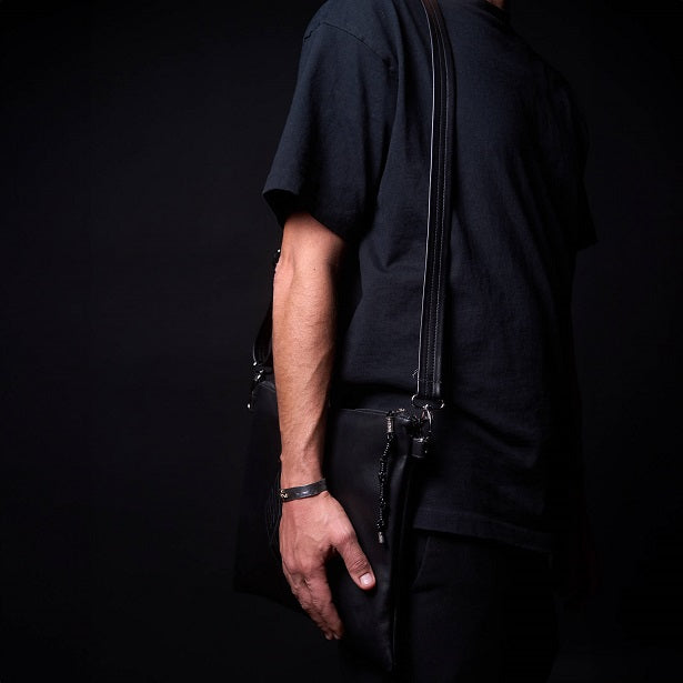 Set Thalit / Tefilines Shema Israel black Grained Leather
