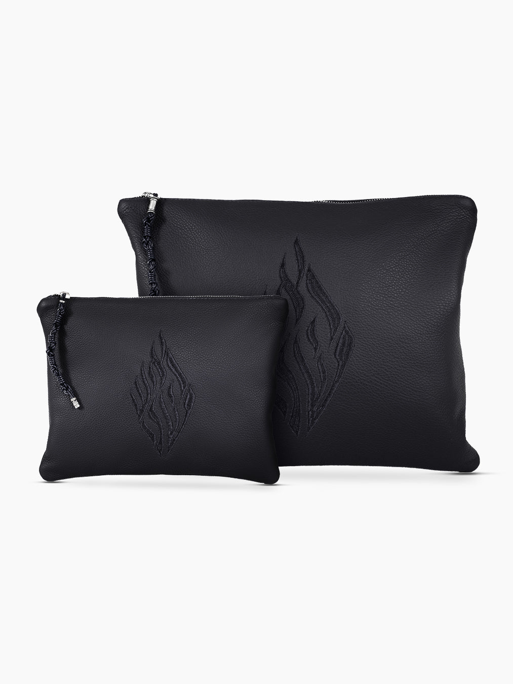 Tallit Bag Aesh Sheli Black Grained leather | Tallit & Tefillin Bag Set Kameart