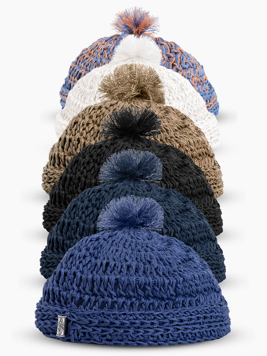 Handmade Pure Linen Kippa with pom-pom Kameart