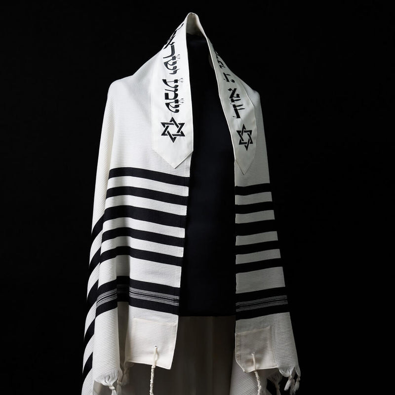 Tallit Menorah Black & White