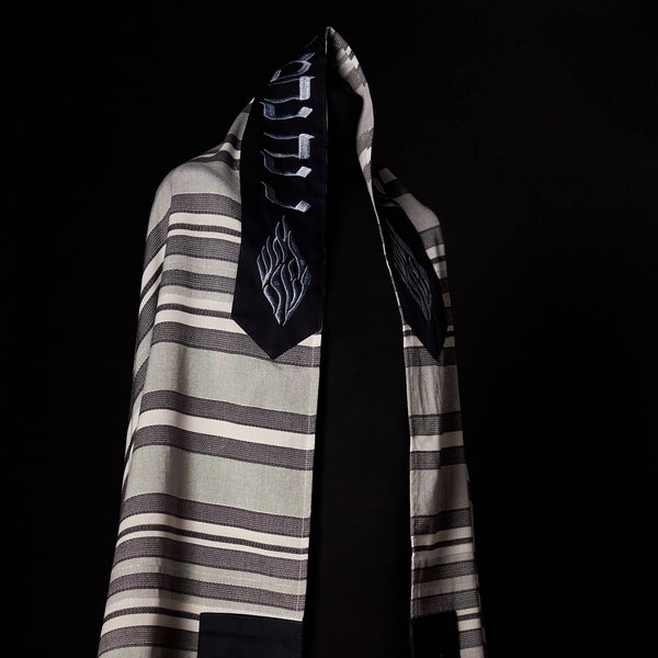 Tallit Nahman Bicolor Blue Stripe Kameart