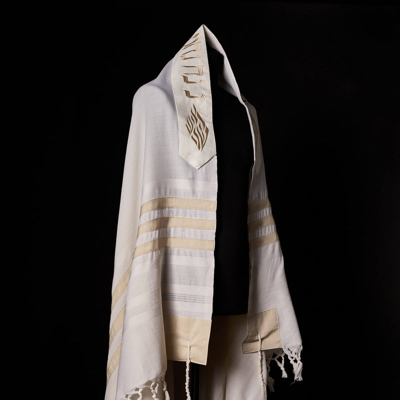 Tallit Nahman Classic White & Beige