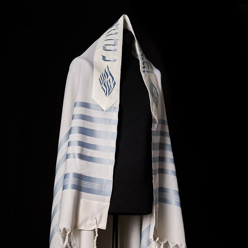 Tallit Nahman Classic White & Sky Blue