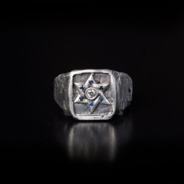 Ring - Samson Silver White Diamond and Saphir