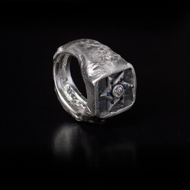 Ring - Samson Silver White Diamond and Saphir