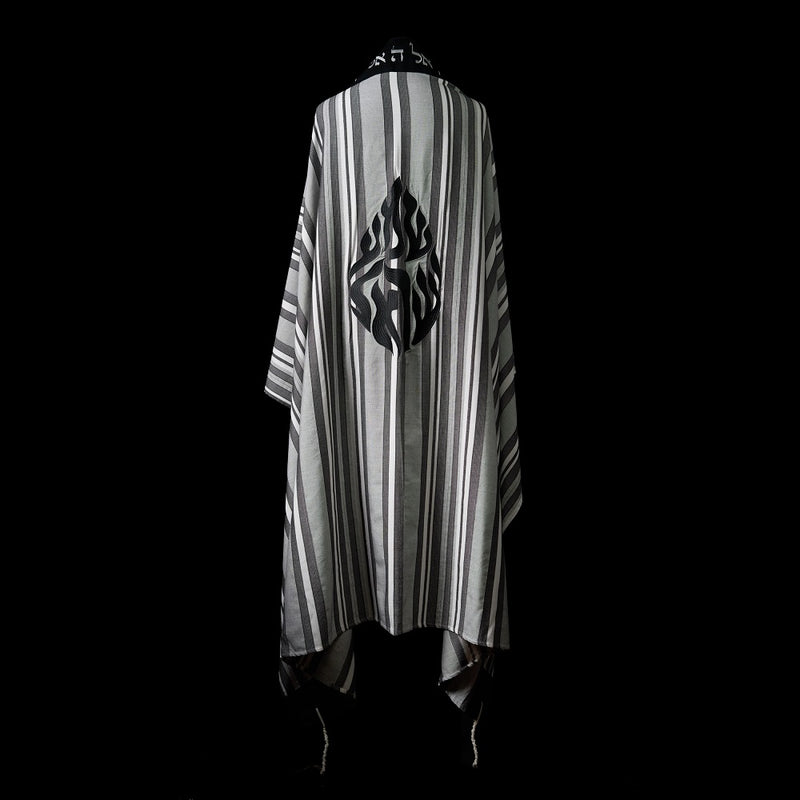 Tallit Shema Israël Bicolor Black & Grey Stripes