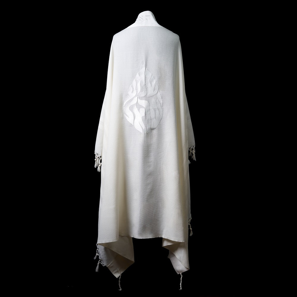 Tallit Shema Israël Full White