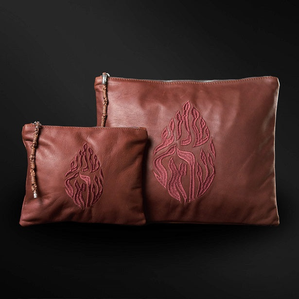 Set Thalit / Tefilines Shema Israel Shalevet Red Smooth Leather