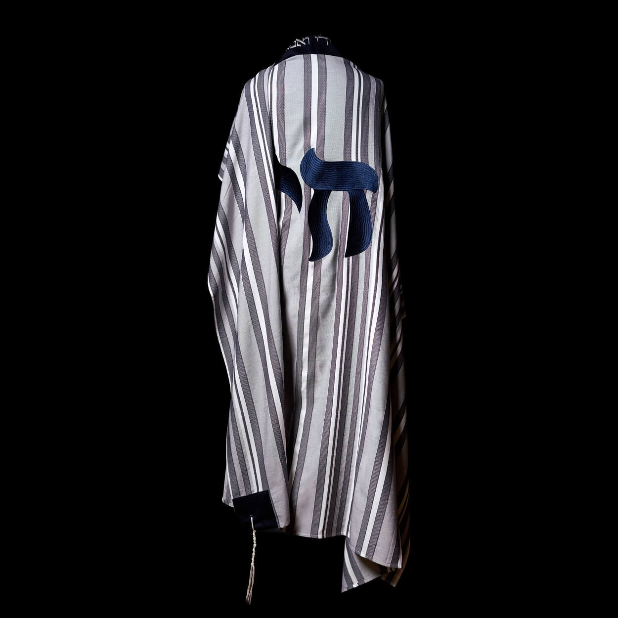 Tallit Hai Bicolore Blue & Grey stripes