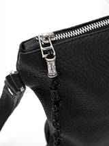 Aesh Sheli Leather Pouch Handbag Black Grained Israel