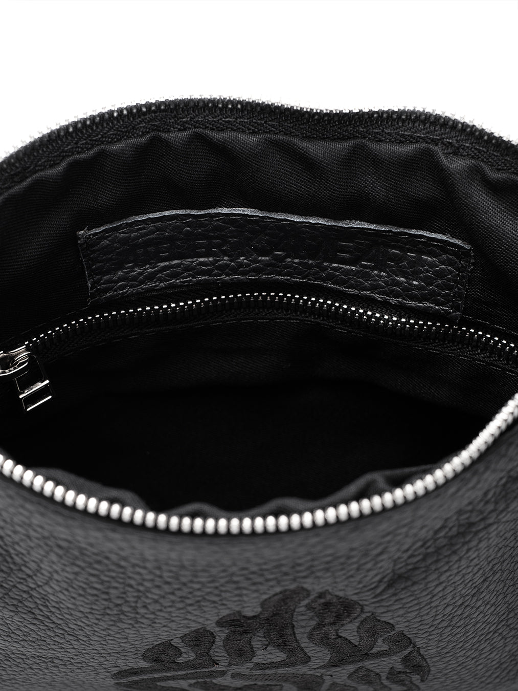 Aesh Sheli Leather Pouch Handbag Black Grained Israel