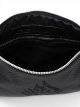 Aesh Sheli Leather Pouch Handbag Black Grained Israel