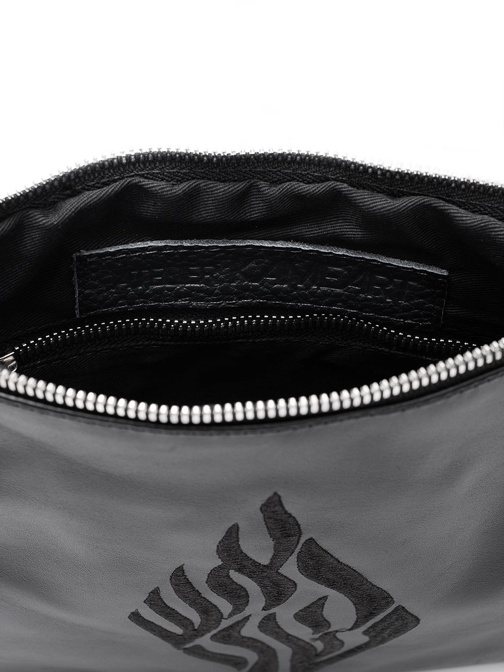 Aesh Sheli Leather Pouch Handbag Black Smooth Israel
