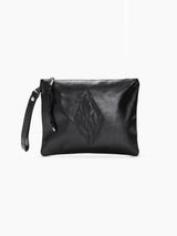 Aesh Sheli Leather Pouch Handbag Black Smooth Israel