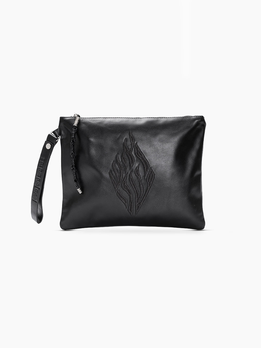 Aesh Sheli Leather Pouch Handbag Black Smooth Israel