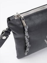 Aesh Sheli Leather Pouch Handbag Gray Smooth Israel