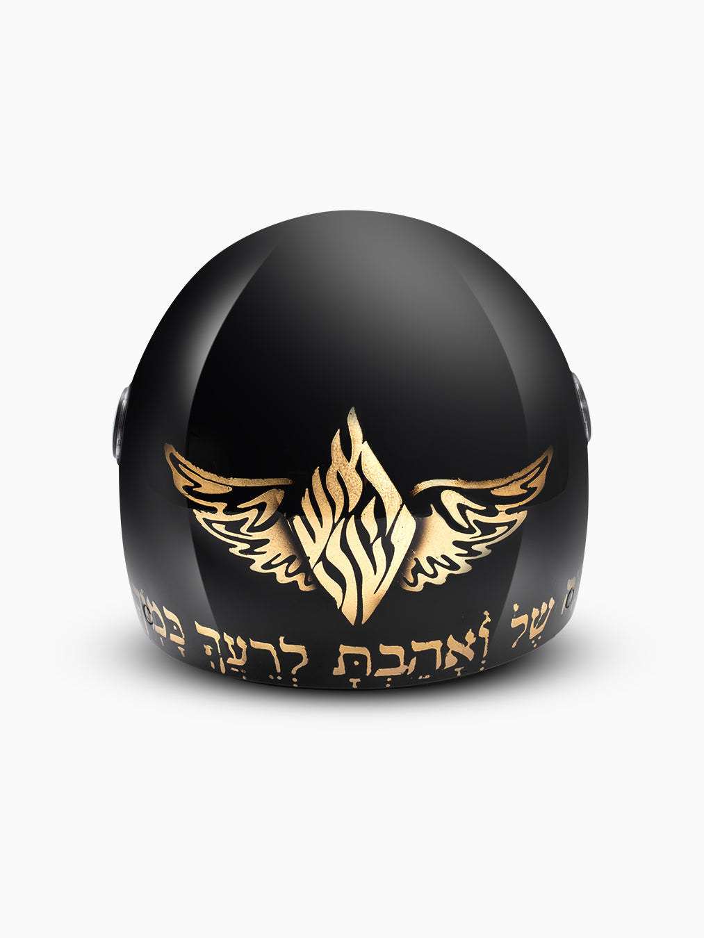 Aesh Sheli Motorcycle Helmet Black & Gold | Israel Design