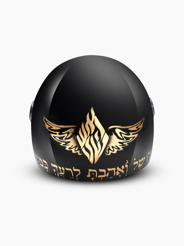 Aesh Sheli Motorcycle Helmet Black & Gold | Israel Design