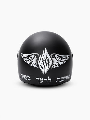 Aesh Sheli Motorcycle Helmet Black Mat & White | Kameart limited edition